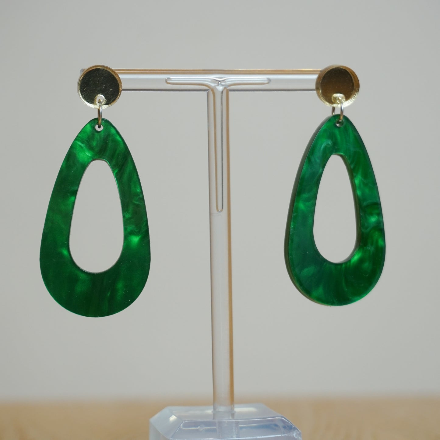 Droplet green - Acrylic Earrings
