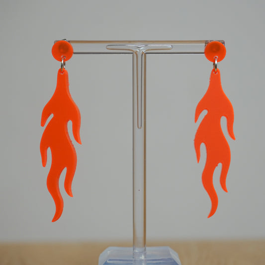Flames Orange - Acrylic Earrings