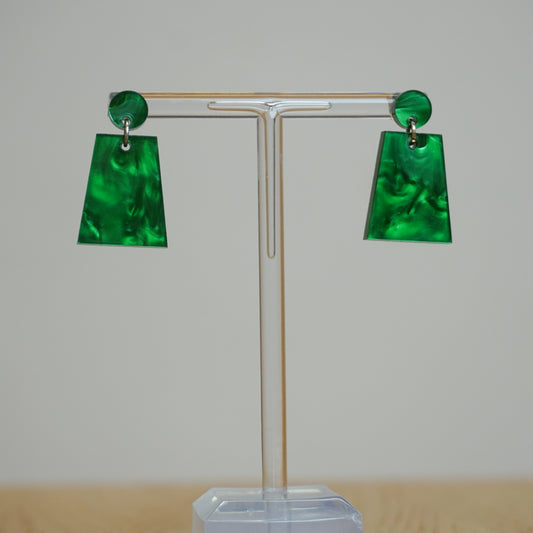 Geometricia mini green - Acrylic Earrings