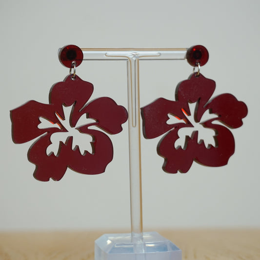 Hibiscus red - Acrylic Earrings