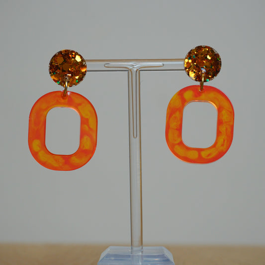 Artemis orange blend - Resin Earrings