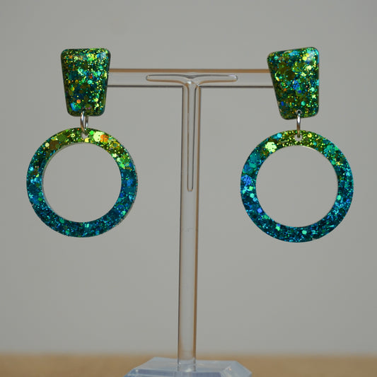 Gaia blue & green - Resin Earrings