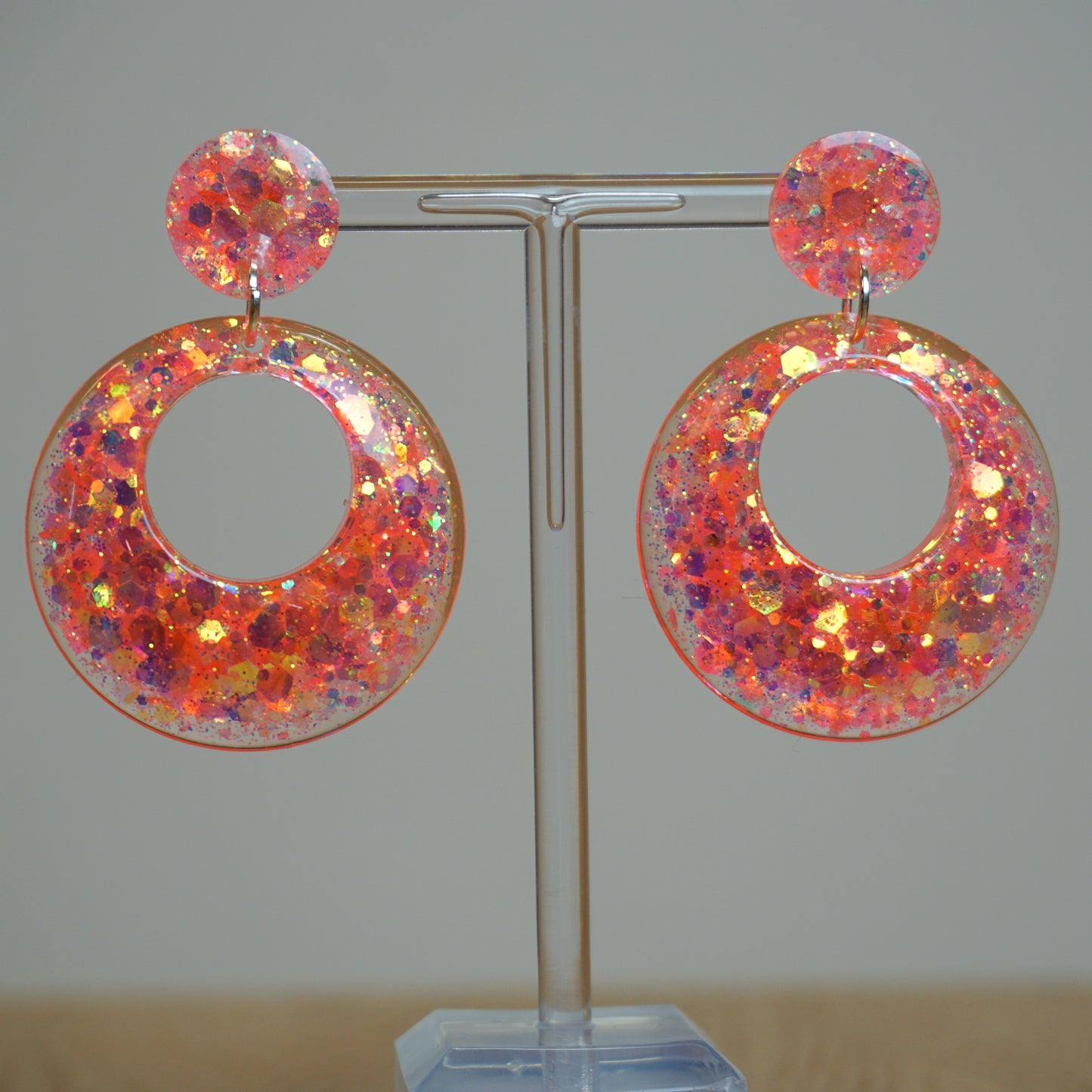 Calypso Neon pink- Resin Earrings