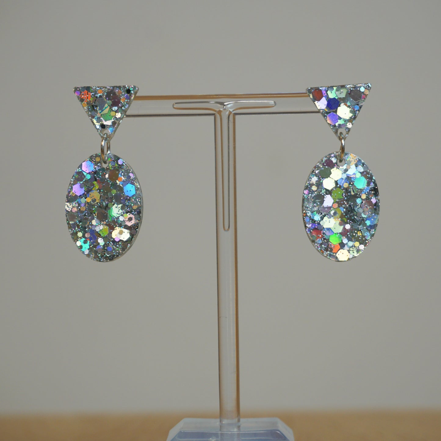 Leaf silver- Resin Earrings