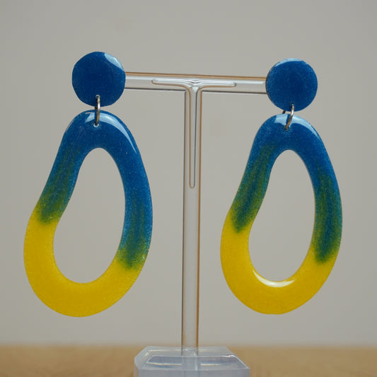Kotys blue & yellow - Resin Earrings