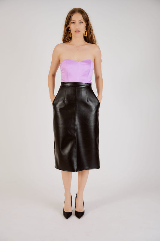 Faux leatherlook skirt - Skirt